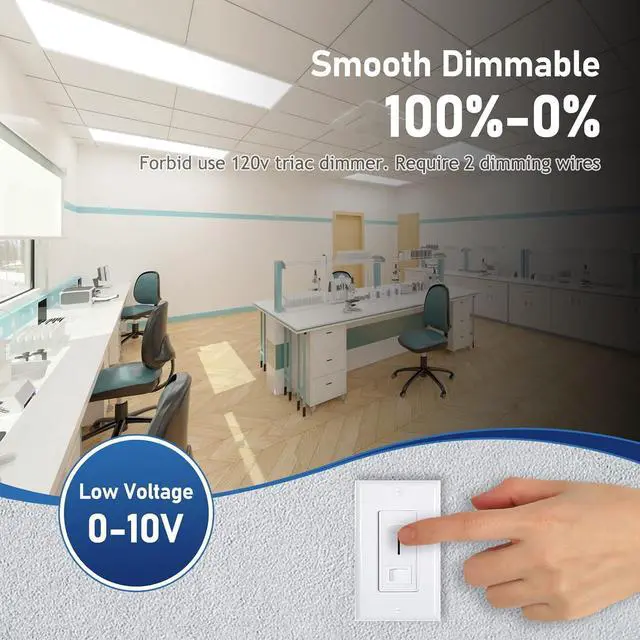 Alt view image 3 of 7 - 30-Pack 2x4 LED Drop Ceiling Light Fixture Flat Panel, 0-10V Dimmable, 30/40/50W Selectable, 3000K/4000K/5000K Switchable, 120-277V, ETL Listed