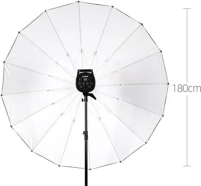 Alt view image 2 of 7 - 70 inch 180cm Black White Reflective Umbrella Studio Photography Umbrella, White Inner with Large Diffuser Cover, Bag