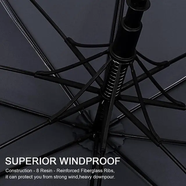Alt view image 3 of 7 - Vented UV Golf/Beach Umbrella 68" Arc, Auto Open Oversize Extra Large Windproof Sun Shade Rain Umbrellas