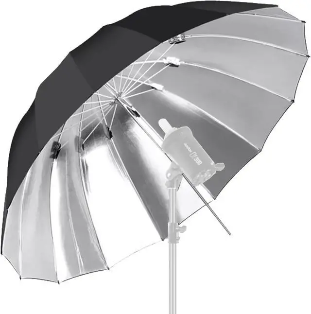 Main image of UB-L3 75inch/180cm Black/Silver Reflective Umbrella Studio Photography Umbrella for Photo, Studio Shooting