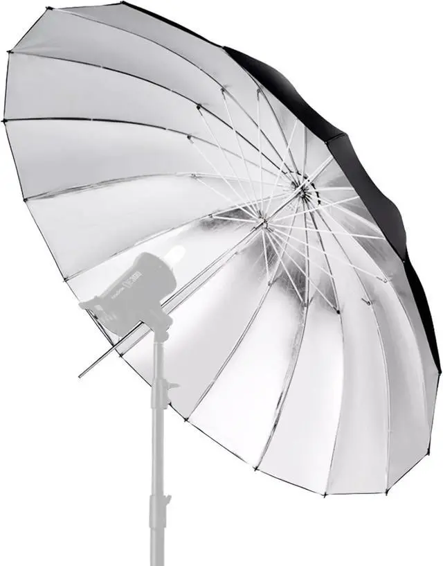 Alt view image 2 of 7 - UB-L3 75inch/180cm Black/Silver Reflective Umbrella Studio Photography Umbrella for Photo, Studio Shooting