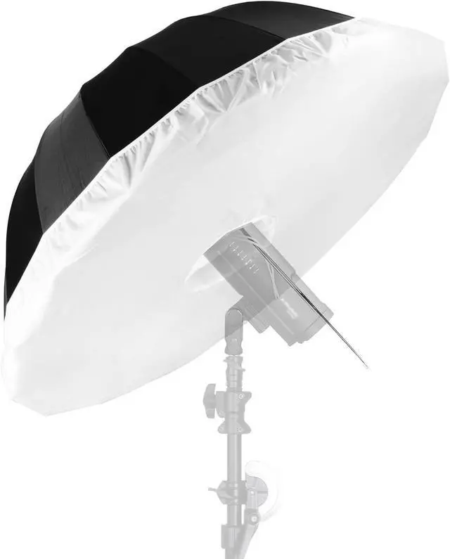 Main image of 41 Inch Parabolic Umbrella with Diffuser Cover, Collapsible Black/Silver 16 Ribs Reflective Umbrella for Photo Studio Flash Speed Light