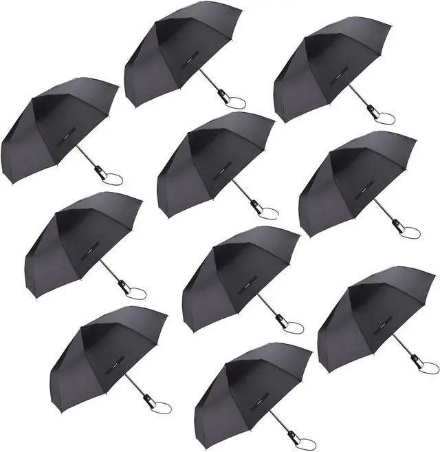 Alt view image 2 of 7 - 10 Pack Bulk Umbrellas Travel Windproof Portable Compact Large Canopy Ergonomic Handle Auto Open & Close