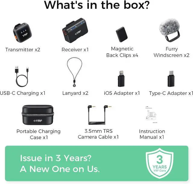 Alt view image 2 of 7 - Mic 2 (2 TX + 1 RX + Charging Case), mini Wireless Lavalier Microphone for iPhone Android/Tablets/PC, Intelligent Noise Cancelling for Video Recording Podcast (M15)