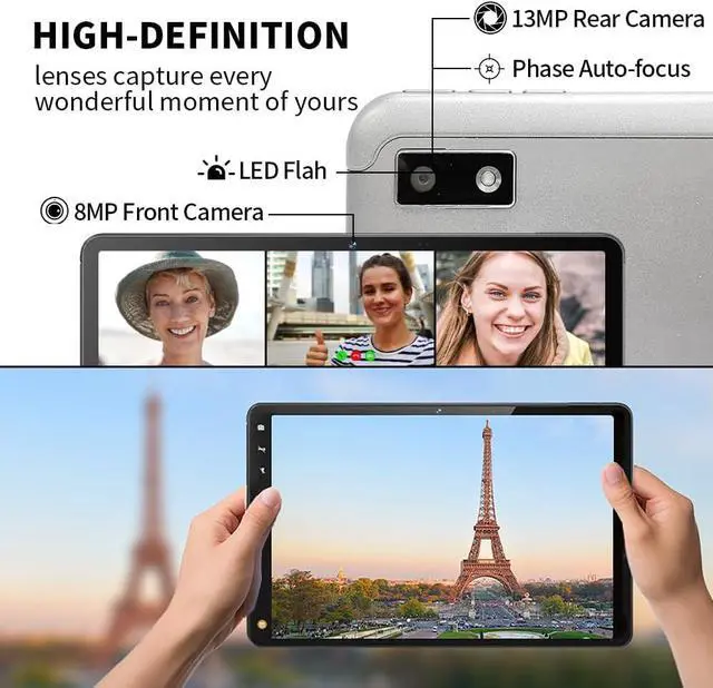 Alt view image 6 of 7 - T3 Tablet 10.4inchs Tablets Computer Android 2K Screen,MediaTek Helio G99, 6GB RAM + 128GB ROM + Expand, 8+13MP Dual Camera, 7000mAh, WiFi, GPS (T3-6G)