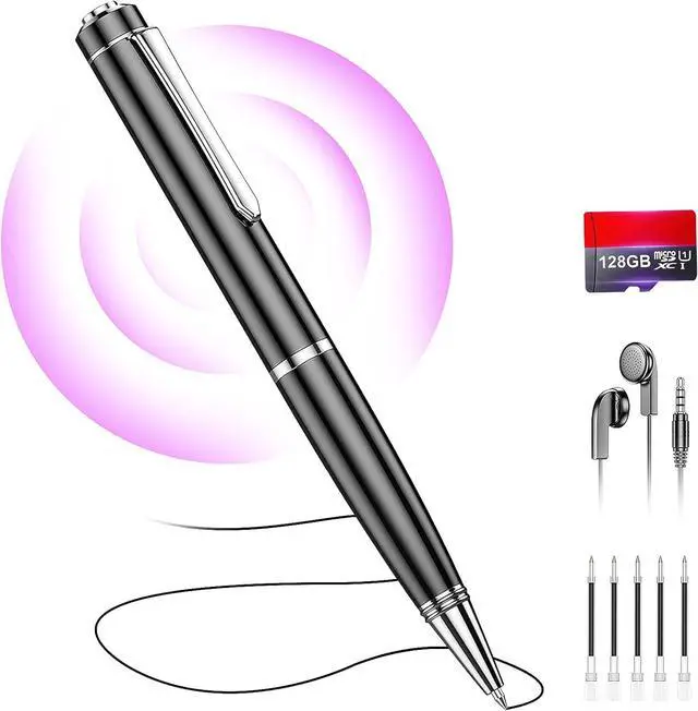 Main image of 128GB Digital Voice Recorder Voice Activated Recorder with Playback, Portable Audio Recorder, Portable Recording Device with AI Noise Reduction, Portable Audio Recorder for Meeting/Course