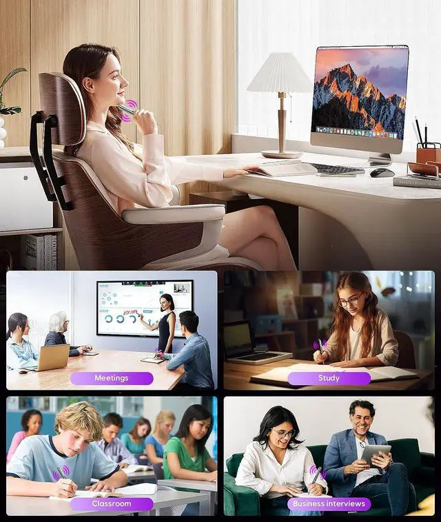 Alt view image 5 of 7 - 128GB Digital Voice Recorder Voice Activated Recorder with Playback, Portable Audio Recorder, Portable Recording Device with AI Noise Reduction, Portable Audio Recorder for Meeting/Course