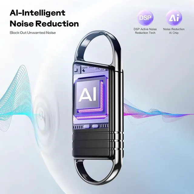 Alt view image 3 of 7 - 64GB Digital Voice Recorder -  Voice Activated Recorder AI-Intelligent Noise Reduction, 4800 Hours Recording Device, Audio Recorder for Lectures/Meetings/Interviews