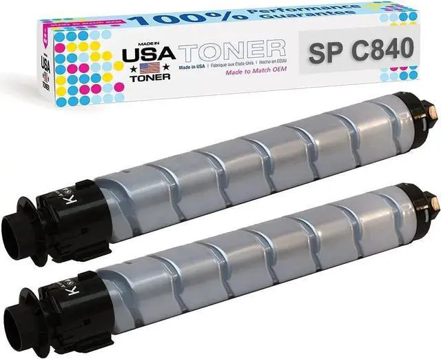 Main image of MADE IN USA TONER Compatible Replacement for Ricoh SP C840dn, SP C842, SP C840A, 821255, (Black, 2 Pack)