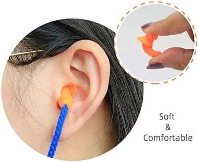 Alt view image 2 of 7 - 20 Pairs of Soft Silicone Corded Ear Plugs Reusable Sleep Swim Noise Hearing Protection Earplugs Music Concerts Construction Shooting Hunting Motor Sports