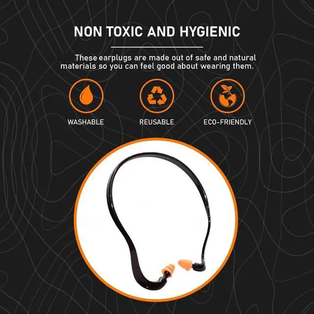 Alt view image 4 of 7 - 2 Pairs Banded Silicone Ear Plugs and 10 Pairs Silicone Replacement Pods Soft Reusable Washable for Sleeping Swimming Noise Hearing Protection Earplugs Music Concerts Construction Shooting Hunting