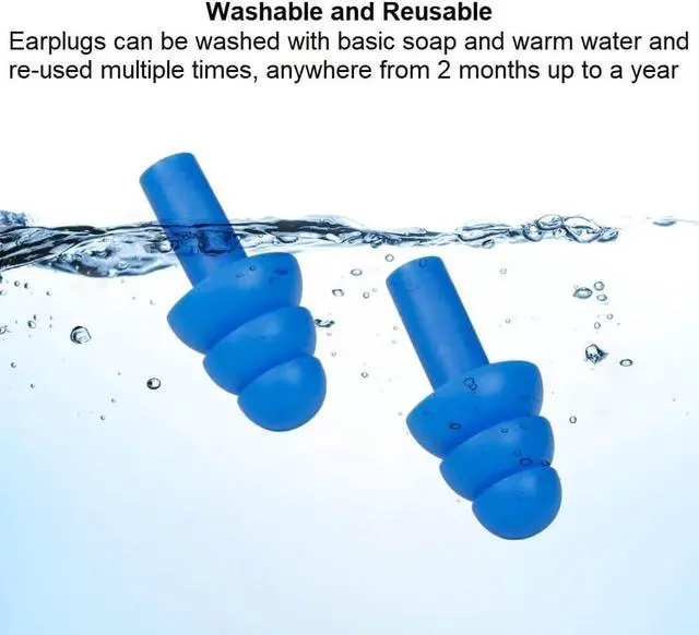 Alt view image 6 of 7 - 100 Pairs of Soft Silicone Reusable Washable Ear Plugs for Sleeping Swimming Noise Hearing Protection Earplugs Music Concerts Construction Shooting Hunting Motor Sports