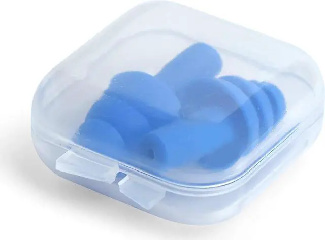 Alt view image 2 of 7 - 50 Pairs of Silicone Ear Plugs in Plastic Cases Soft Reusable Washable Comfortable for Swimming Adults Earplugs Water, Showers, Surfing Sports
