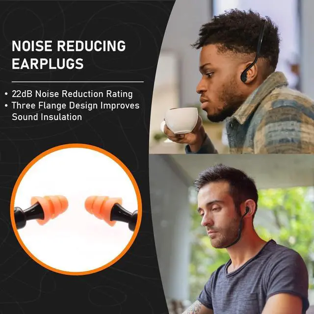 Alt view image 2 of 7 - 2 Pairs Banded Silicone Ear Plugs and 10 Pairs Silicone Replacement Pods Soft Reusable Washable for Sleeping Swimming Noise Hearing Protection Earplugs Music Concerts Construction Shooting Hunting