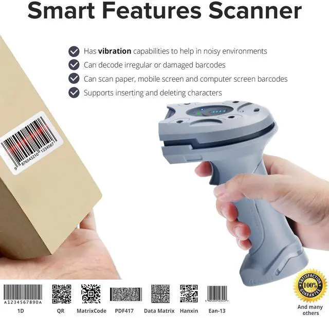 Alt view image 3 of 7 - ScanAvenger Rugged Industrial Wireless Bluetooth 1D&2D Barcode Scanner IP65 Rated USB Handheld Barcode Reader Compatible with Windows & Mac, Ideal for Warehouse & Inventory Management