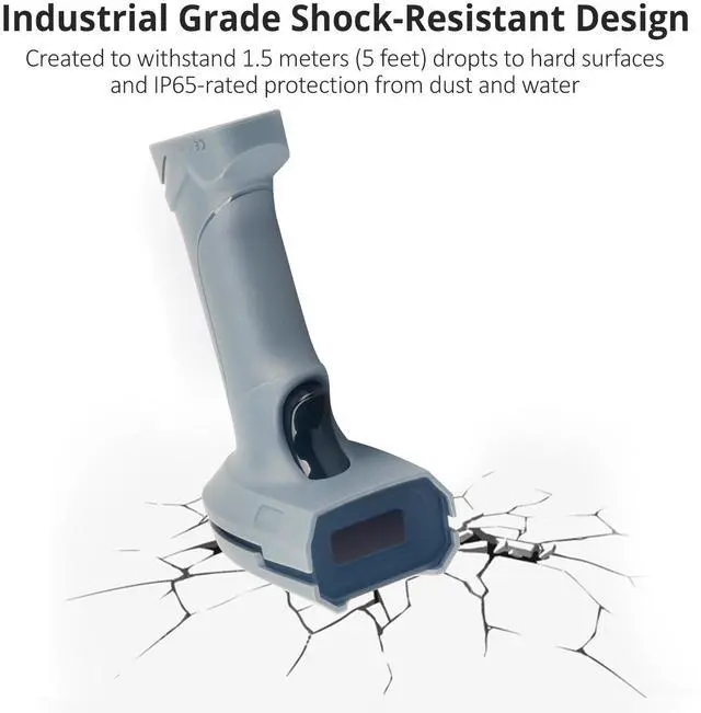 Alt view image 7 of 7 - ScanAvenger Rugged Industrial Wireless Bluetooth 1D&2D Barcode Scanner IP65 Rated USB Handheld Barcode Reader Compatible with Windows & Mac, Ideal for Warehouse & Inventory Management