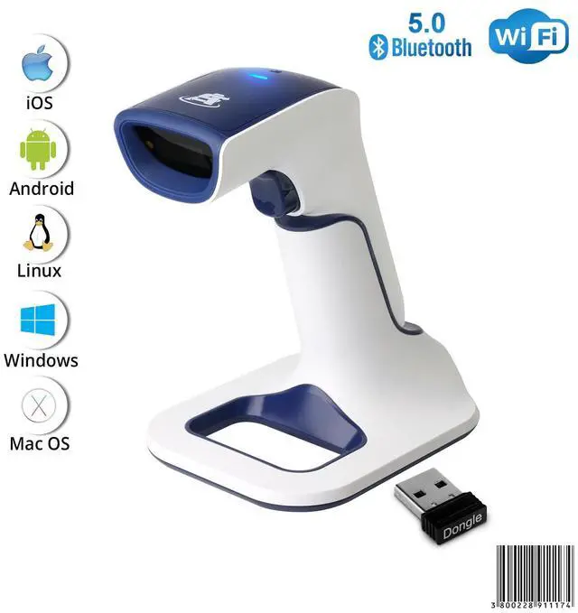 Alt view image 2 of 7 - ScanAvenger Wireless Portable 1D With Stand Bluetooth Barcode Scanner: 3-in-1 Hand Scanners -Vibration, Cordless, Rechargeable Scan Gun for Inventory Management - Handheld, USB Bar Code UPC/Ean Reader