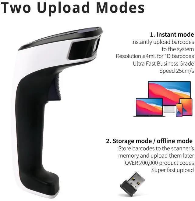 Alt view image 6 of 7 - ScanAvenger Portable Wireless Bluetooth Barcode Scanner: 3-in-1 Hand Scanners - Cordless, Rechargeable 1D and 2D Scan Gun for Inventory Management - Wireless, Handheld, USB Bar Code/QR Code Reader