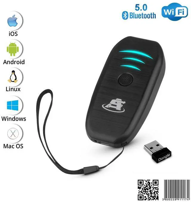 Alt view image 2 of 7 - ScanAvenger Portable Mini-Wireless Bluetooth Barcode Scanner: Hand Scanners - Cordless, Rechargeable 1D & 2D Scan Gun for Inventory Management - Wireless, Handheld USB QR (1D & 2D Barcode Scanner)