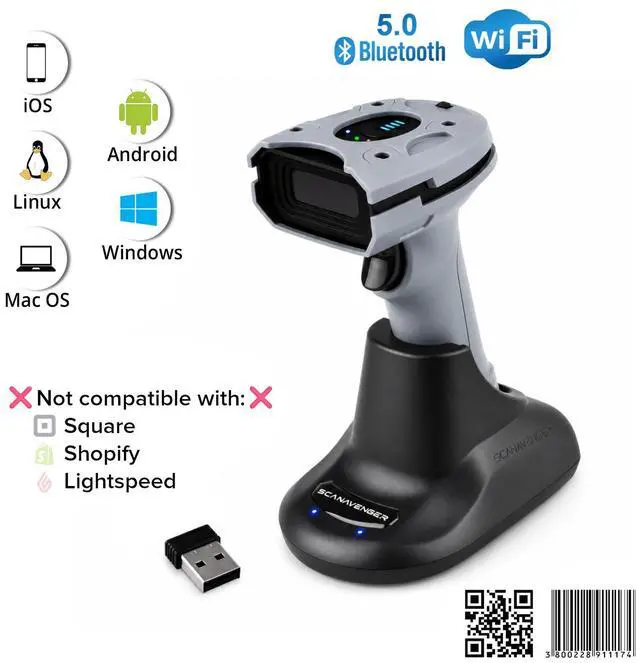 Alt view image 2 of 7 - ScanAvenger Rugged Industrial Wireless Bluetooth 1D&2D Barcode Scanner IP65 Rated USB Handheld Barcode Reader Compatible with Windows & Mac, Ideal for Warehouse & Inventory Management