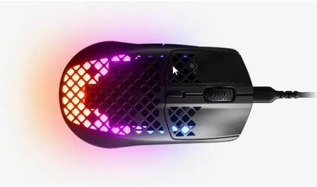 Alt view image 5 of 6 - SteelSeries Aerox 3 Wired Gaming Mouse, 59g Honeycomb Design, TrueMove Core 8500 DPI Sensor, Golden Micro IP54 Switches, IP54 Water & Dust Resistant, 3-Zone PrismSync RGB, Detachable USB-C Cable,Black