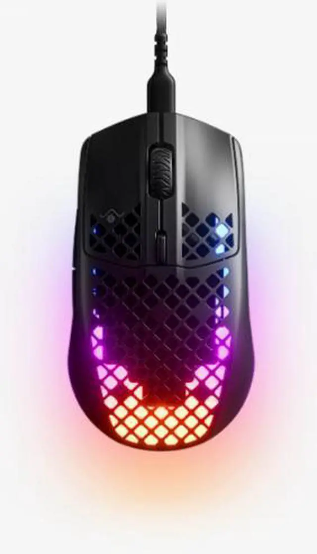 Main image of SteelSeries Aerox 3 Wired Gaming Mouse, 59g Honeycomb Design, TrueMove Core 8500 DPI Sensor, Golden Micro IP54 Switches, IP54 Water & Dust Resistant, 3-Zone PrismSync RGB, Detachable USB-C Cable,Black