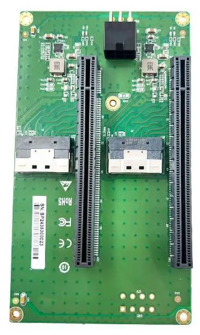 Alt view image 2 of 5 - eshinreal 2*SFF-8654 8I to 2*PCIe4.0 x16 slot riser with ATX 2*3 pin GPU Power Connector