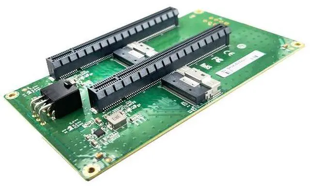 Alt view image 4 of 5 - eshinreal 2*SFF-8654 8I to 2*PCIe4.0 x16 slot riser with ATX 2*3 pin GPU Power Connector