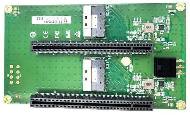 Alt view image 5 of 5 - eshinreal 2*SFF-8654 8I to 2*PCIe4.0 x16 slot riser with ATX 2*3 pin GPU Power Connector