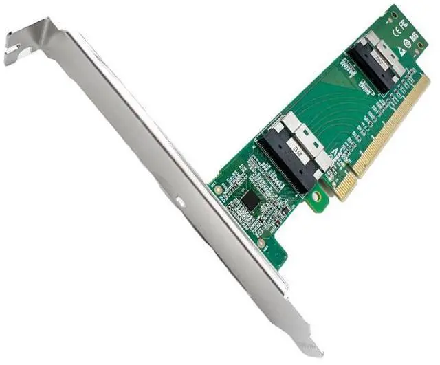Alt view image 4 of 4 - eshinreal PCI Express x16 to Two SlimSAS SFF-8654 8i Adapter XIC PE4165-4IL shinreal