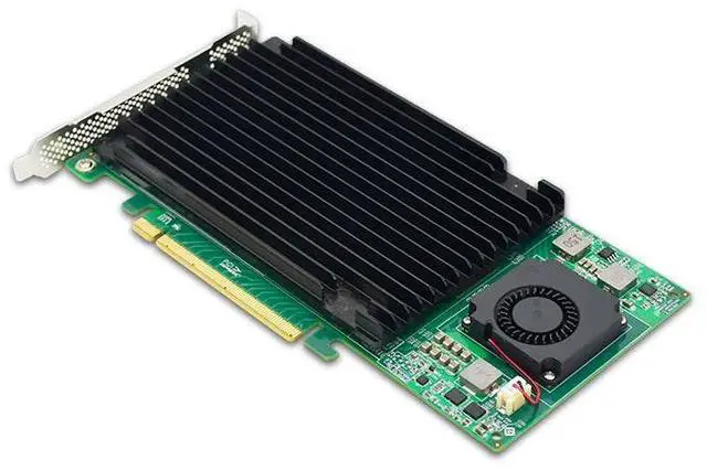 Alt view image 2 of 4 - eshinreal PCIe 3.0 x16 to 4 xM.2 NVMe SSD Adapter Card with heatsink