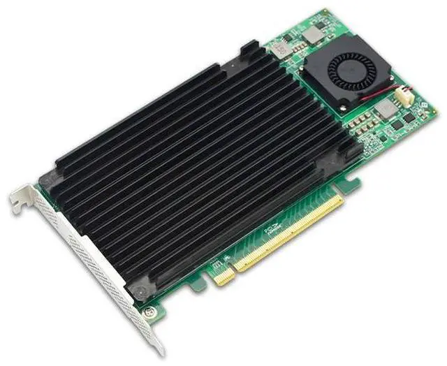 Alt view image 4 of 4 - eshinreal PCIe 3.0 x16 to 4 xM.2 NVMe SSD Adapter Card with heatsink
