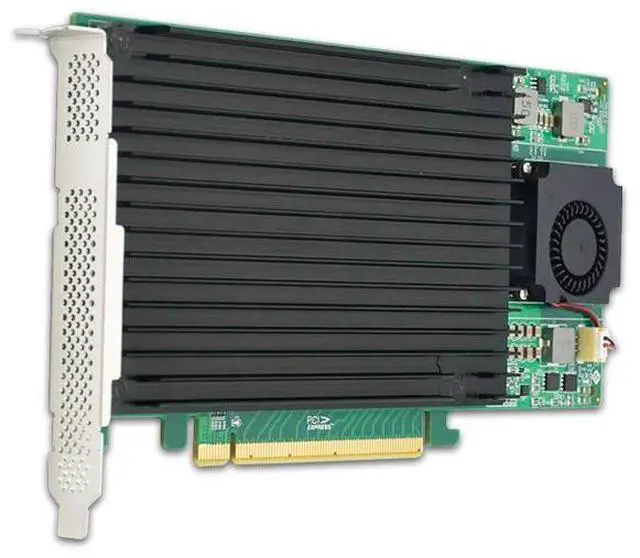 Alt view image 3 of 4 - eshinreal PCIe 3.0 x16 to 4 xM.2 NVMe SSD Adapter Card with heatsink
