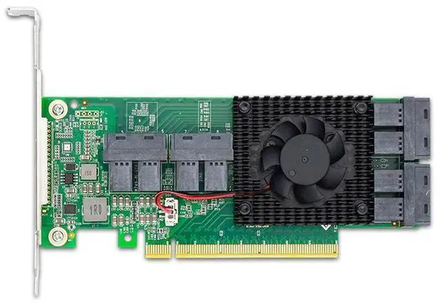 Main image of eshinreal PCI Express x16 to 8 U.2 SFF-8643 NVMe SSD Adapter Card PE3163-8I-2