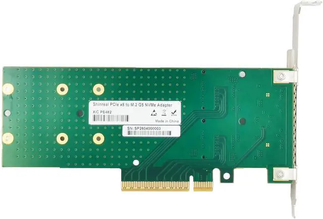 Alt view image 4 of 6 - eShinreal PCIe x8 to Dual M.2 NVMe SSD Adapter support 2260/2280/22110 SSD