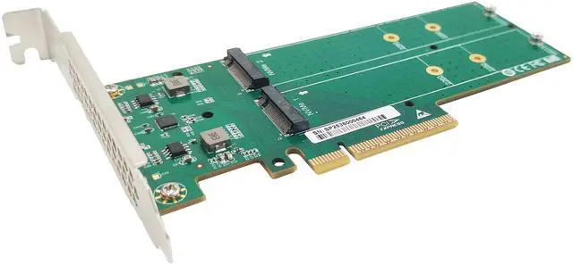 Alt view image 5 of 6 - eShinreal PCIe x8 to Dual M.2 NVMe SSD Adapter support 2260/2280/22110 SSD
