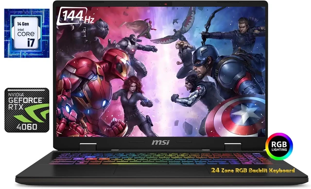 Main image of MSI Sword 16HX 16" 144Hz Gaming FHD+ NVIDIA GeForce RTX 4060 Intel Core i7-14650HX (Beats i9-13900HX) 64GB DDR5 RAM 1TB SSD 24-Zone RGB Backlit Wi-Fi 6E Bluetooth 5.3 Windows 11 Home