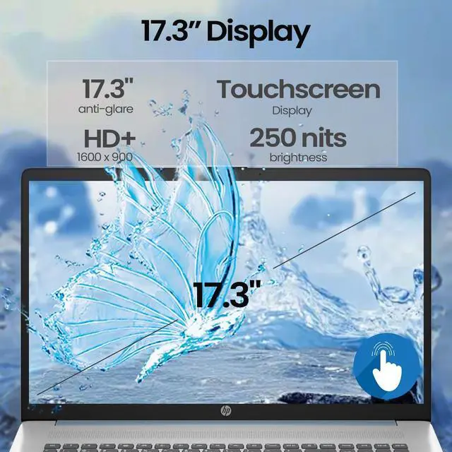 Alt view image 3 of 6 - HP 17.3" HD+ Business Laptop Touchscreen Intel Core Ultra 7 255U (Beats i7-13620H) 32GB DDR5 RAM 512GB SSD Intel Graphics Wi-Fi 6 BT 5.4 Webcam HDMI 1.4 Backlit KB Fingerprint Windows 11 Pro Blue