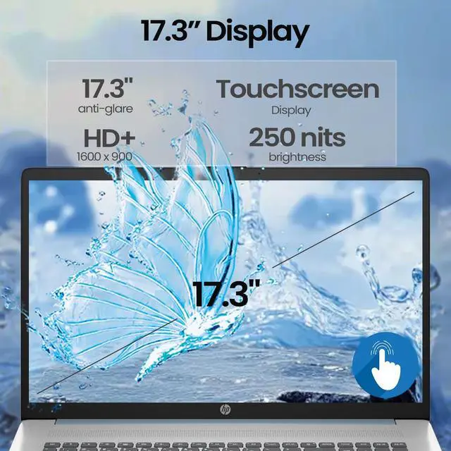 Alt view image 3 of 6 - HP 17.3" HD+ Business Laptop Touchscreen Intel Core Ultra 7 255U (Beats i7-13620H) 64GB DDR5 RAM 1TB SSD Intel Graphics Wi-Fi 6 BT 5.4 Webcam HDMI 1.4 Backlit KB Fingerprint Windows 11 Pro Blue