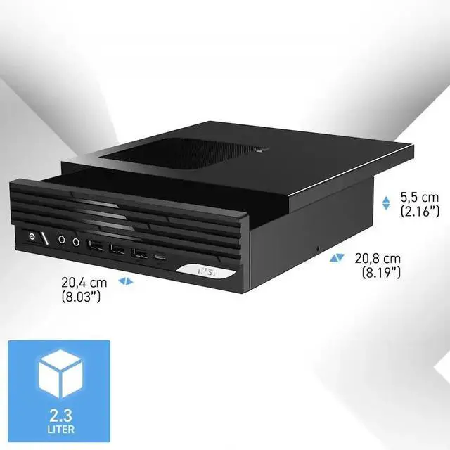 Alt view image 2 of 7 - MSI PRO DP21 Business Mini Desktop Intel core i7-14700 (Beat Ultra 7 265) Intel UHD 770 Graphics 16GB DDR5 RAM 2TB SSD Wi-Fi 6E Bluetooth HDMI Displayport USB-C KB and Mouse Windows 11 Pro Black