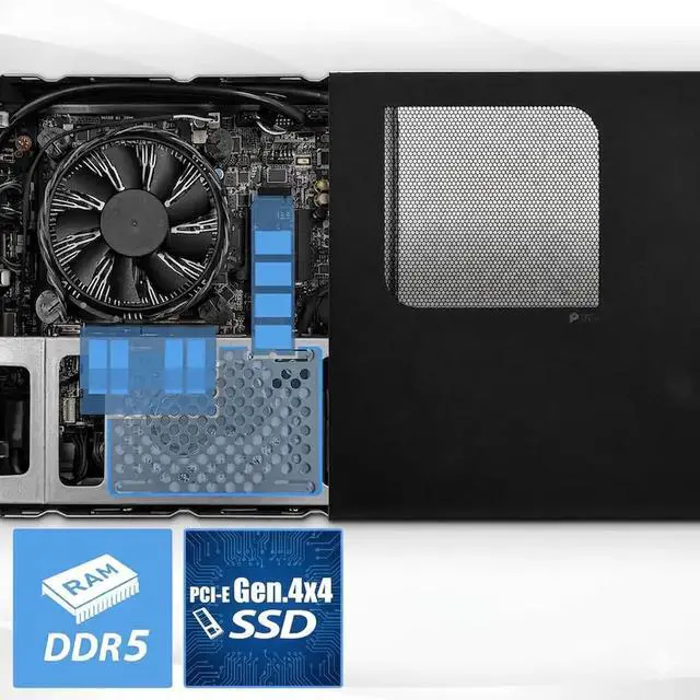 Alt view image 4 of 7 - MSI PRO DP21 Business Mini Desktop Intel core i7-14700 (Beat Ultra 7 265) Intel UHD 770 Graphics 16GB DDR5 RAM 2TB SSD Wi-Fi 6E Bluetooth HDMI Displayport USB-C KB and Mouse Windows 11 Pro Black