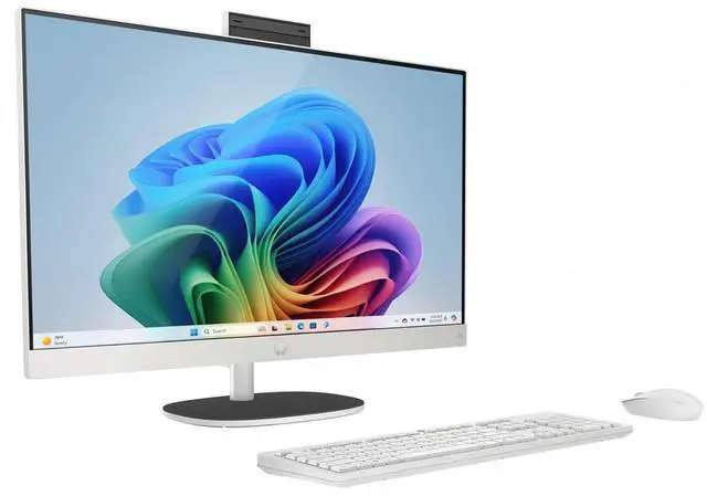 Alt view image 2 of 6 - HP 27" FHD All-in-One Touchscreen Desktop PC AMD Ryzen AI 7 350 (Beat Ultra 7 255H) AMD Radeon 860M 32GB DDR5 RAM 1TB SSD Wi-Fi 6 BT 5.4 RJ45 Wireless KB and Mouse 1080p Webcam Windows 11 Home White