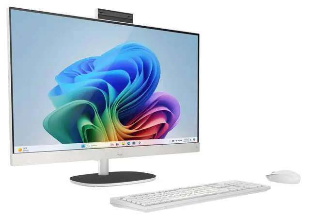 Alt view image 2 of 6 - HP 27" FHD All-in-One Touchscreen Desktop PC AMD Ryzen AI 7 350 (Beat Ultra 7 255H) AMD Radeon 860M 64GB DDR5 RAM 1TB SSD Wi-Fi 6 BT 5.4 RJ45 Wireless KB and Mouse 1080p Webcam Windows 11 Pro White
