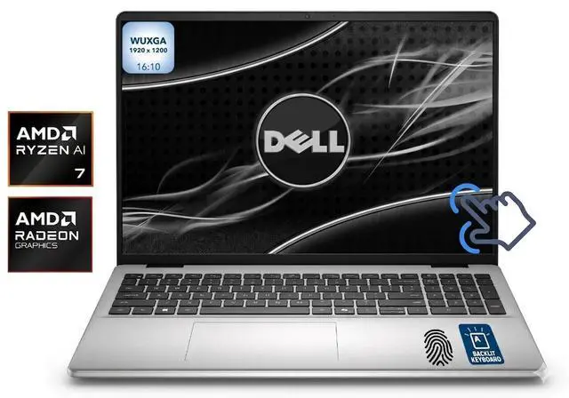 Main image of Dell 16 Plus Business 16" FHD+ Touchscreen AMD Ryzen AI 7 350 (Beat Ultra 7 255HX) AMD Radeon Graphics 32GB DDR5 RAM 2TB SSD Wi-Fi 6E BT 5.3 HDMI Backlit KB FP Reader Copilot+ Windows 11 Pro Silver