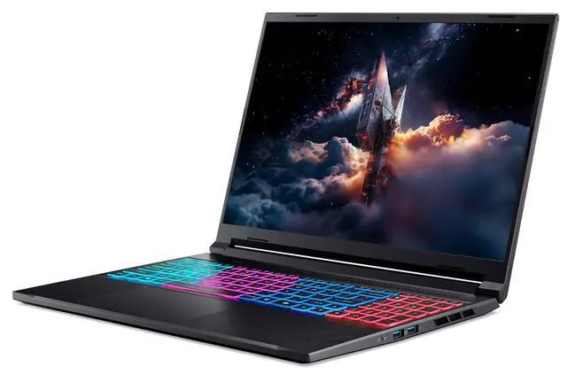 Alt view image 3 of 7 - Acer Nitro V Slim 16" WQXGA IPS 180Hz Gaming Laptop NVIDIA GeForce RTX 5070 AMD Ryzen AI 7 260 (Beats i7-14650HX) 64GB DDR5 RAM 2TB SSD RGB Backlit KB Wi-Fi 6E BT 5.3 HDMI RJ-45 Windows 11 Pro Black