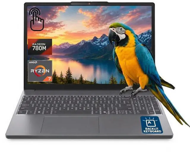 Main image of Lenovo IdeaPad Slim 3 Laptop 15.3" FHD+ Touchscreen AMD Ryzen 7 8840HS (Beats i7-13620H) Radeon 780M 40GB DDR5 RAM 2TB SSD Wi-Fi 6 Backlit KB HDMI 1080p Webcam Long Battery Life Windows 11 Pro Grey
