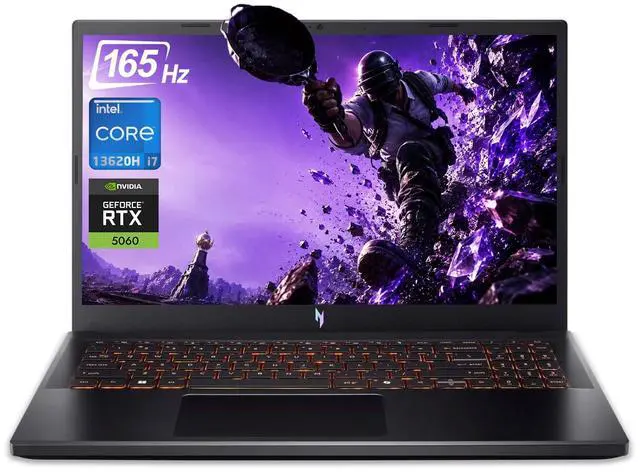 Main image of Acer Nitro V 15 Gaming Laptop 15.6" Full HD IPS 165Hz Intel Core i7-13620H NVIDIA GeForce RTX 5060 16GB RAM 512GB SSD Backlit Keyboard HDMI 2.1 Wi-Fi 6E BT 5.1 RJ-45 USB-C 3.2 Windows 11 Pro Black