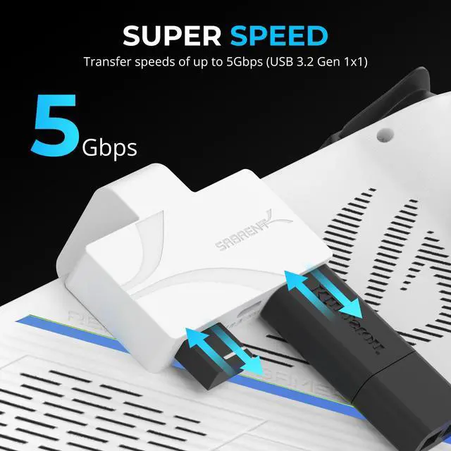 Alt view image 4 of 7 - SABRENT USB Type-C 3-Port Gaming Hub for ASUS ROG Ally - Lightweight, Portable, Plug and Play, 100W PD3.0 Charging, USB-A & USB-C Ports, Compatible with Windows, macOS, Linux (HB-ROAY)