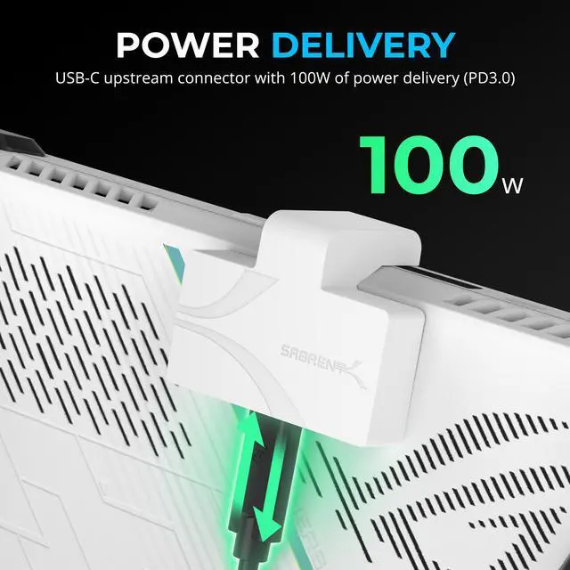 Alt view image 5 of 7 - SABRENT USB Type-C 3-Port Gaming Hub for ASUS ROG Ally - Lightweight, Portable, Plug and Play, 100W PD3.0 Charging, USB-A & USB-C Ports, Compatible with Windows, macOS, Linux (HB-ROAY)