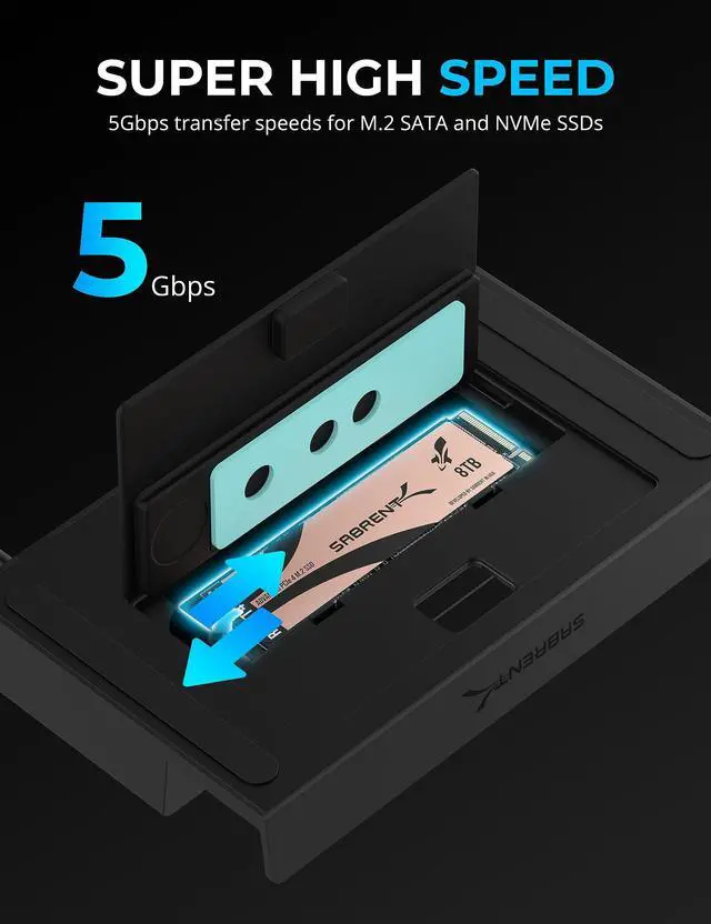 Alt view image 2 of 7 - SABRENT Docking Station Compatible with Steam Deck, 7-in-1 Dock with M.2 SSD Slot, HDMI 2.0 4K@60Hz, Gigabit Ethernet, Dual USB-A 3.2 and Single USB 2.0 Ports with 90W USB-C Charging Port